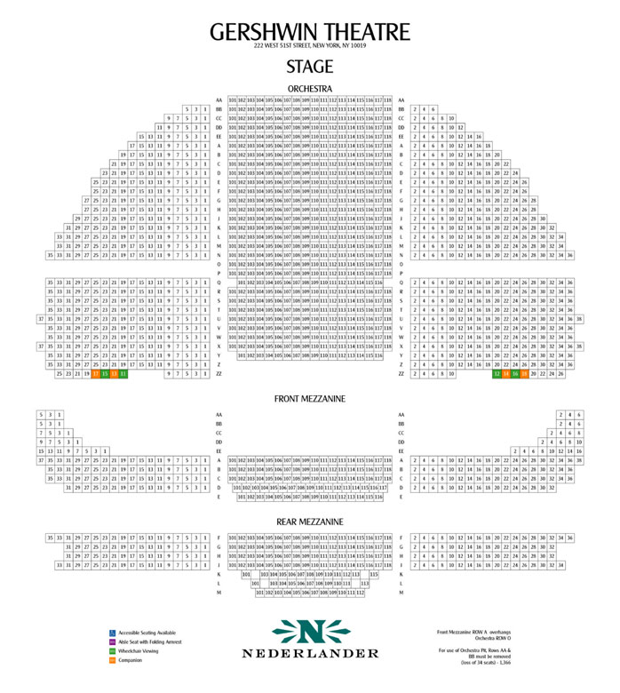 Gershwin Seating Chart