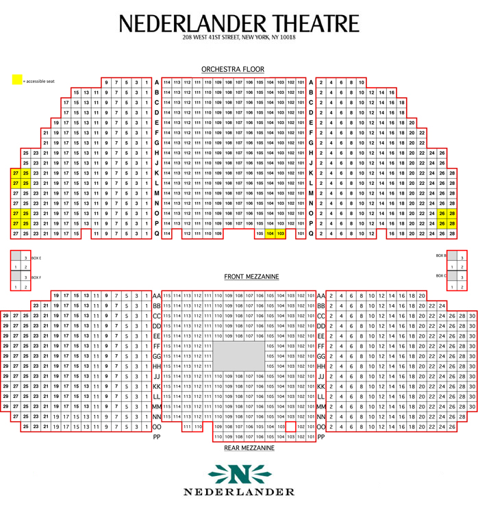 Nederlander Theatre Nyc Seating Chart